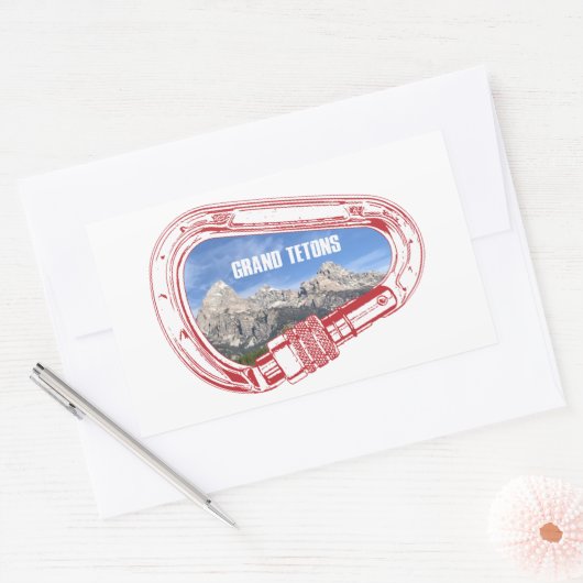 Grand Tetons (Carabiner) Rechthoekige Sticker (Envelop)