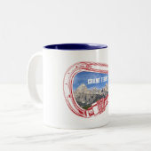 Grand Tetons (Carabiner) Tweekleurige Koffiemok (Voorkant links)