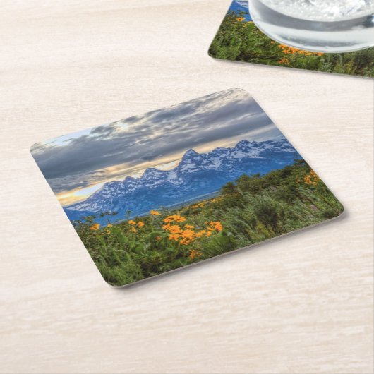 Grand Tetons Kartonnen Onderzetters (Schuin)
