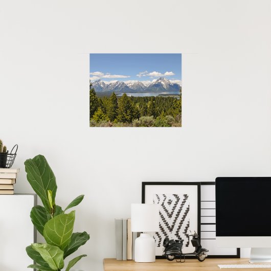 Grand Tetons Mountains Schilderachtig Uitzicht Pos Poster (Thuiskantoor)