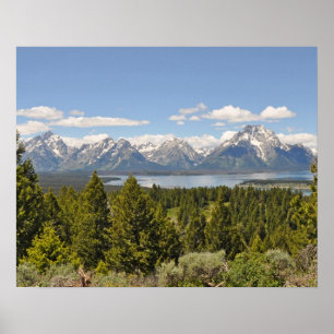 Grand Tetons Mountains Schilderachtig Uitzicht Pos Poster
