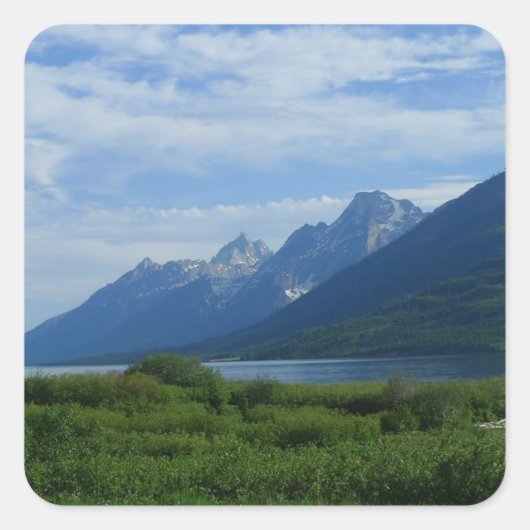 Grand Tetons Vierkante Sticker (Voorkant)