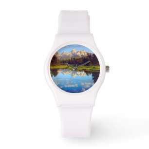 Grand Tetons weerspiegeld in de Snake River Horloge