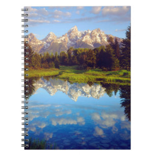 Grand Tetons weerspiegeld in de Snake River Notitieboek