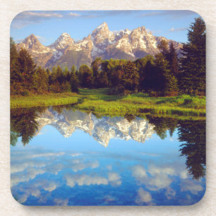 Grand Tetons weerspiegelend in de Snake River Onderzetter