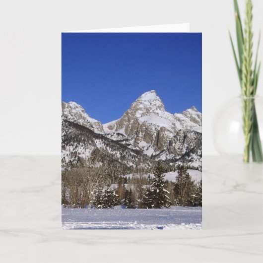 Grand Tetons, WY Winter Feestdagen Kaart (Voorkant)