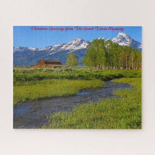 Grand Tetons Wyoming .kerstgroeten Legpuzzel (Horizontaal)