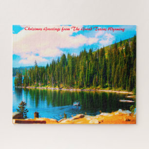 Grand Tetons Wyoming. Kerstgroeten Legpuzzel