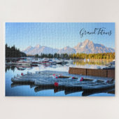 Grand Tetons Wyoming met Lake en Kayaks Puzzle Legpuzzel (Horizontaal)