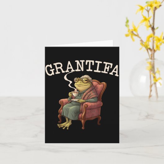 Grand Tifa Frog Funny Graphic Men Women Kaart (Gele Bloem)