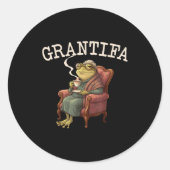 Grand Tifa Frog Funny Graphic Men Women Ronde Sticker (Voorkant)
