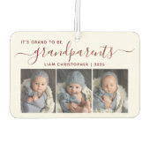 Grand To Be Grandparents 3 Photo Red Script Luchtverfrisser (Achterkant)