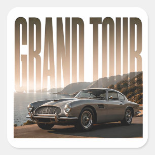 Grand Tour Luxe Rij-editoriaal Grafisch Ontwerp Vierkante Sticker