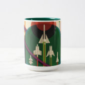 Grand Tour - Retro NASA Travel Poster Two-Tone Mok (Center)