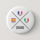 Grand Tours van fietsen Ronde Button 5,7 Cm (Voorkant)