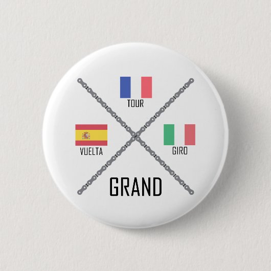 Grand Tours van fietsen Ronde Button 5,7 Cm (Voorkant)