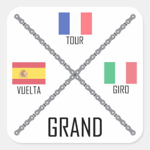 Grand Tours van fietsen Vierkante Sticker