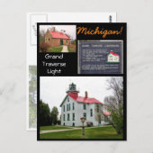Grand Traverse Light Michigan. Briefkaart (Voorkant / Achterkant)
