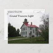 Grand Traverse Light, Michigan-Briefkaarten Briefkaart (Voorkant / Achterkant)