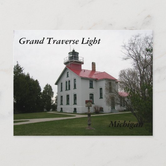 Grand Traverse Light, Michigan-Briefkaarten Briefkaart (Voorkant)