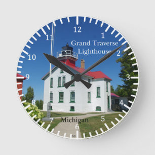 Grand Traverse Lighthouse-klok Ronde Klok