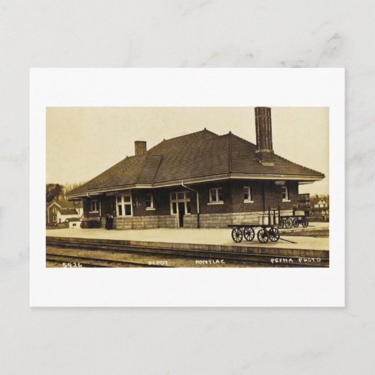 Grand Trunk Depot Pontiac Michigan Briefkaart (Voorkant)