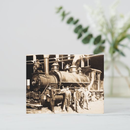 Grand Trunk Railroad Shop & Crew -  Briefkaart (Staand voorkant)