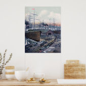 Grand Trunk Ry Portland, Maine Steamship Wharf Poster (Keuken)