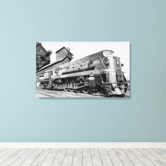 Grand Trunk Westerne motor 6405 in Chicago Canvas Afdruk (Insitu (Houten vloer))