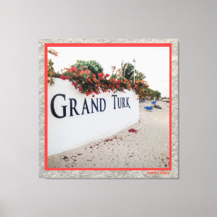 Grand Turk Beach Scene Canvas Afdruk