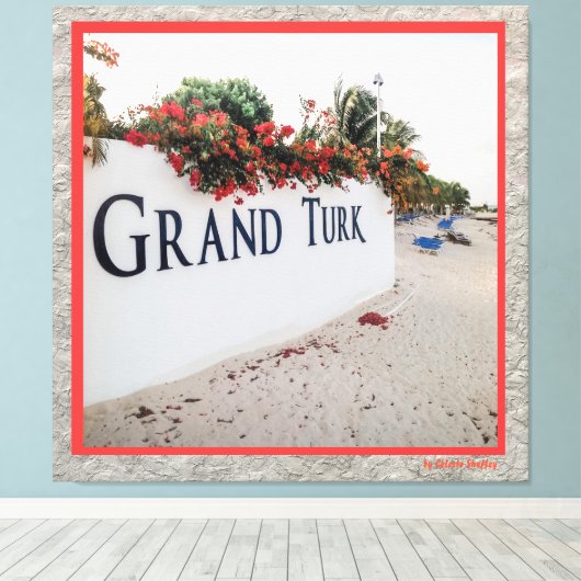 Grand Turk Beach Scene Canvas Afdruk (Insitu (Houten vloer))