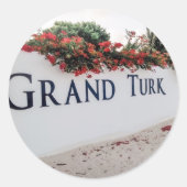 Grand Turk Beach Scene Ronde Sticker (Voorkant)