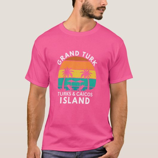 Grand Turk Island Turks & Caicoseilanden Retro Tro T-shirt (Voorkant)
