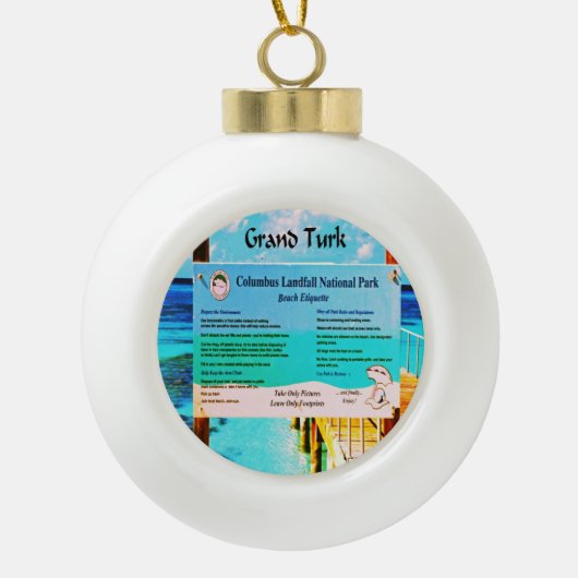 Grand Turk Keramische Bal Ornament (Voorkant)