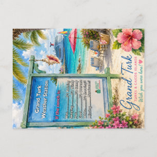 Grand Turk Turks en Caicos Conch-weerstation Briefkaart