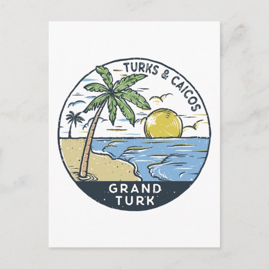 Grand Turk Turks en Caicos Vintage Briefkaart (Voorkant)