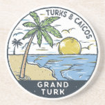 Grand Turk Turks en Caicos Vintage Zandsteen Onderzetter<br><div class="desc">Grand Turk vector kunst ontwerp. Grand Turk Island is het hoofdeiland van de Turks-Caicoseilanden in de Atlantische Oceaan. Het is bezaaid met de overblijfselen van zoutvijvers en windmolens uit de zoutindustrie van het zee,  die van de 17e tot de 20e eeuw overheersen.</div>