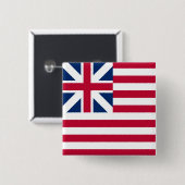 Grand Union, 1e vlag van de VS koloniën Vierkante Button 5,1 Cm (Voorkant /achterkant)
