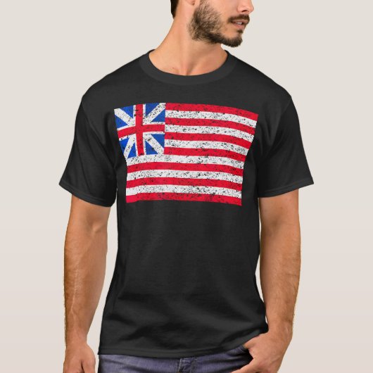 Grand Union Flag Amerika Patriottisch Verdrietig T-shirt (Voorkant)