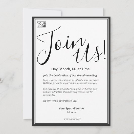 Grand Unveiling Special Event Invitation Kaart (Voorkant)