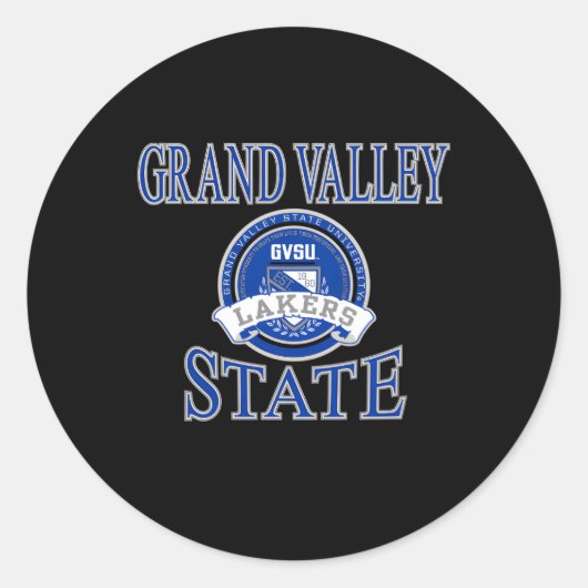Grand Valley State Lakers Laurels Ronde Sticker (Voorkant)