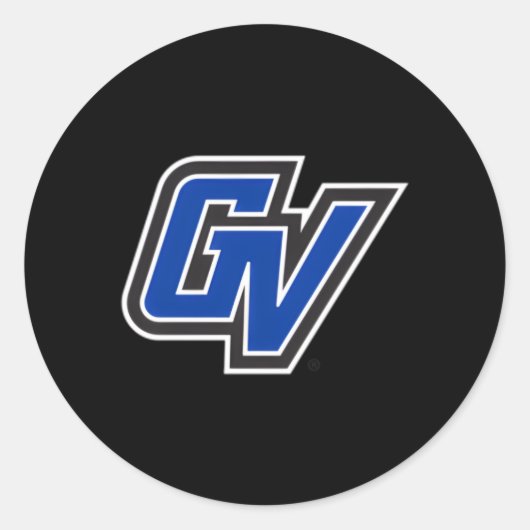 Grand Valley State Lakers links borst icoon Ronde Sticker (Voorkant)