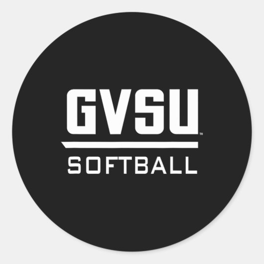 Grand Valley State University Gvsu Softll Apparel  Ronde Sticker (Voorkant)