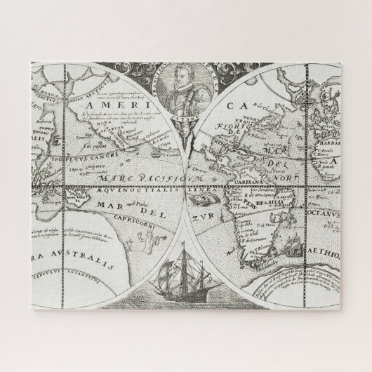 Grand Voyages Old Antiek General Map World Legpuzzel (Horizontaal)