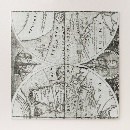 Grand Voyages Old Antiek General Map World Legpuzzel (Horizontaal)