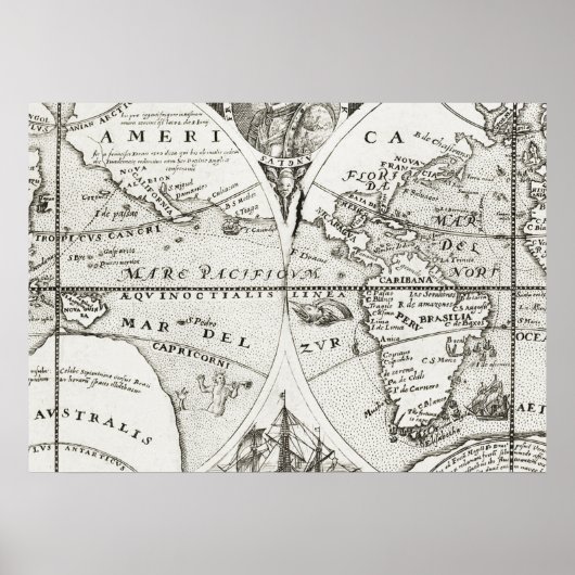 Grand Voyages Old Antiek General Map World Poster (Voorkant)