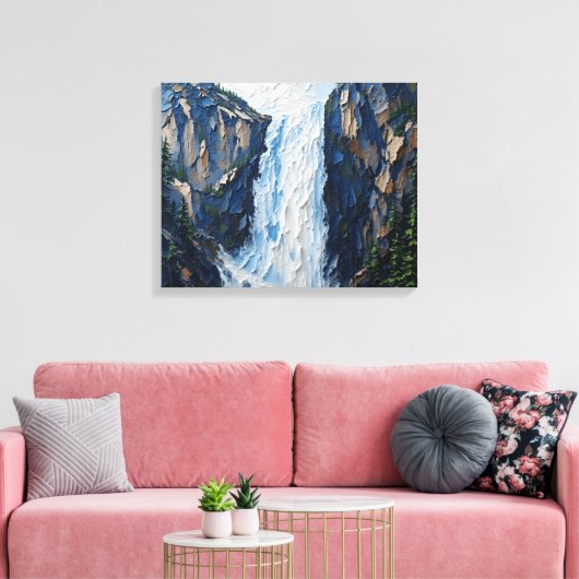 Grand Waterfall Wall Art | Premium gewikkeld canva Canvas Afdruk (Insitu (Woonkamer))