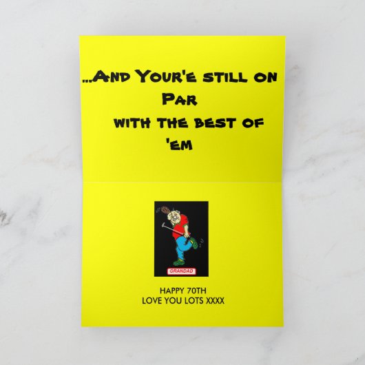 GRANDAD 70E GOLFVERJAARDAG KAART (Binnen)