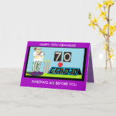 GRANDAD 70E VERJAARDAG KAART (Gele Bloem)