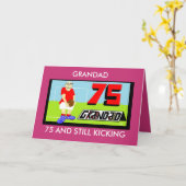 GRANDAD 75E FOOTBALL VERJAARDAG KAART (Gele Bloem)